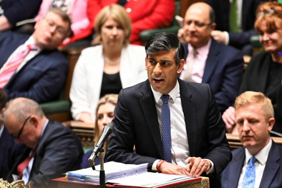 The contest for ownership of the Telegraph is playing out against the backdrop of an unpopular Conservative Party, led by Prime Minister Rishi Sunak. UK PARLIAMENT/AFP via Getty Images