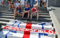 Soccer Football - FIFA World Cup - Group G - Tunisia v England - Volgograd, Russia - June 17, 2018 - Supporters of England's soccer team gather at a Fan Fest zone. REUTERS/Gleb Garanich