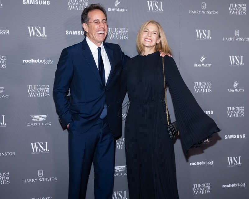 Jerry Seinfeld (L) and Jessica Seinfeld attend the WSJ. Magazine Innovator Awards in 2022. File Photo by Gabriele Holtermann/UPI
