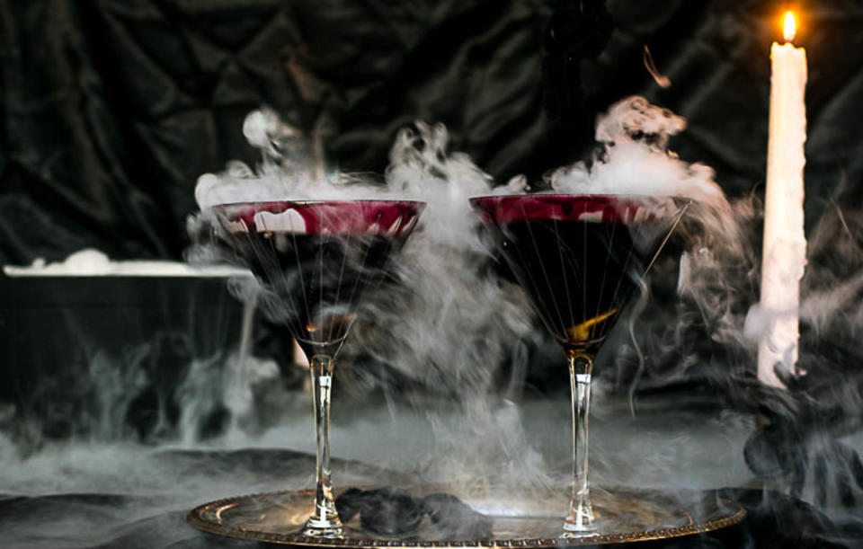 <p>Nourish and Nestle</p><p>This dark cherry martini is the ultimate witchy elixir the adults can have after taking the kids on their trick-or-treat adventures. </p><p><strong>Get the recipe: <a href="https://nourishandnestle.com/black-widow-martini/" rel="nofollow noopener" target="_blank" data-ylk="slk:Black Widow Martini;elm:context_link;itc:0;sec:content-canvas" class="link ">Black Widow Martini</a></strong></p>