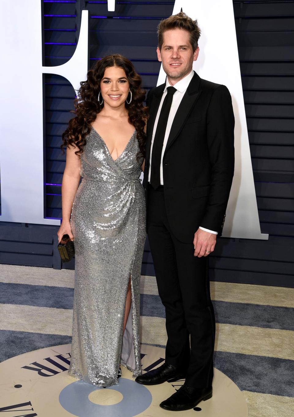 America Ferrera and Ryan Piers Williams at the Vanity Fair Oscars Party in Los Angeles.