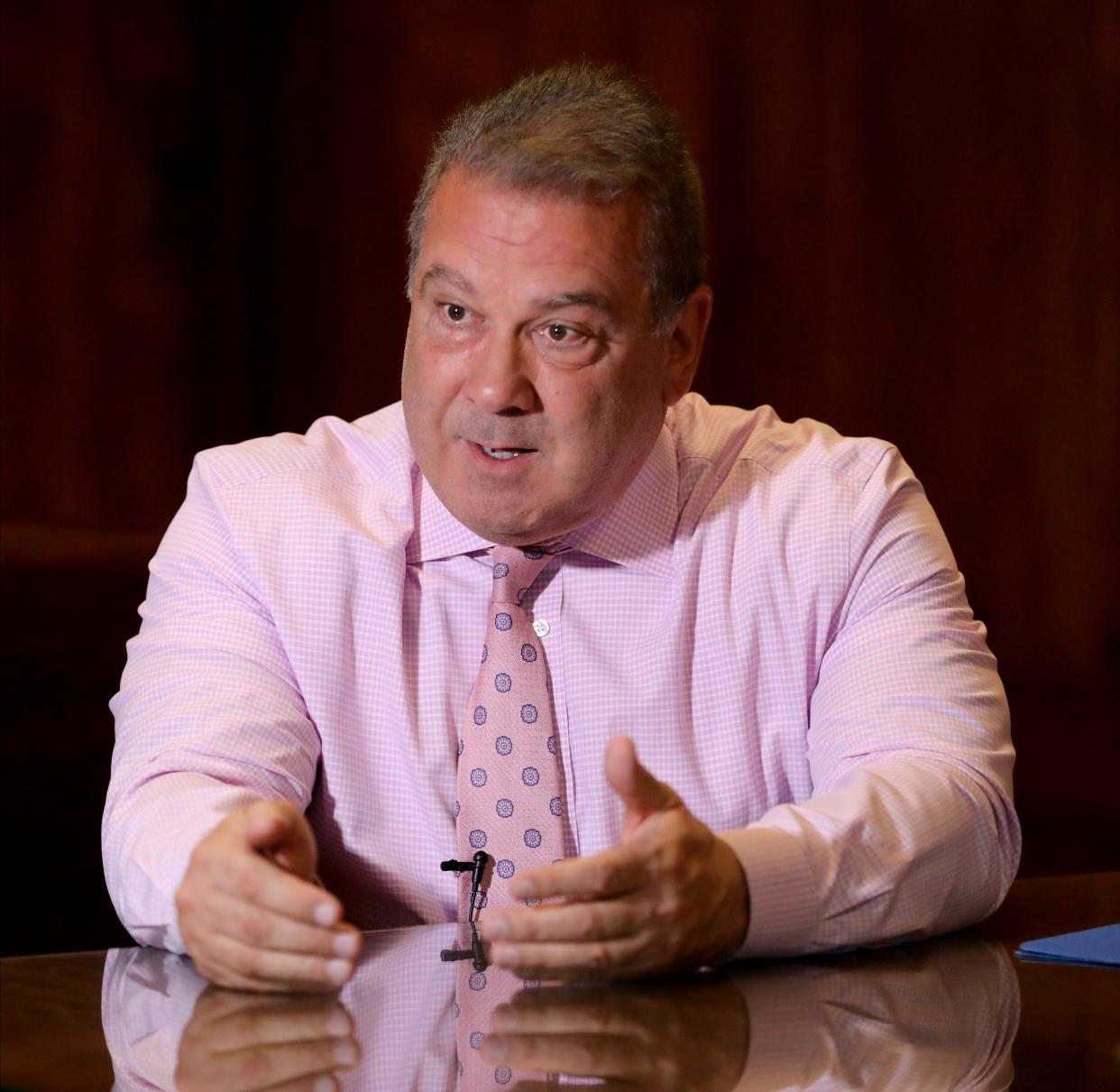 Yonkers Mayor Mike Spano is pictured during an interview at Yonkers City Hall, Feb. 21, 2023. 