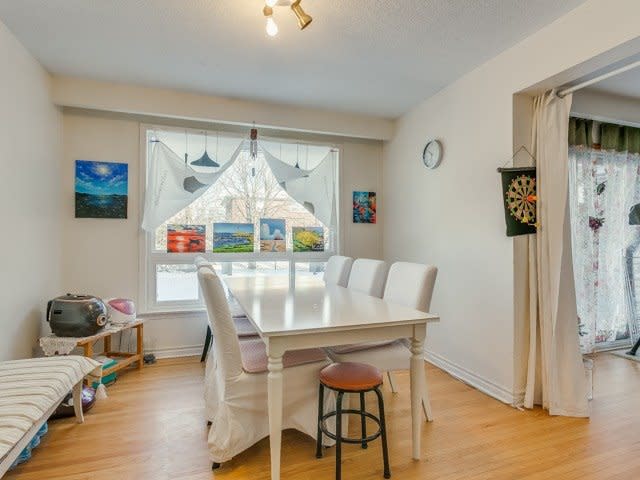 <p><a rel="nofollow noopener" href="https://www.zoocasa.com/toronto-on-real-estate/5057720-20-fontainbleau-dr-toronto-on-m2m1n9-c4031675" target="_blank" data-ylk="slk:20 Fontainbleau Dr., Toronto, Ont.;elm:context_link;itc:0;sec:content-canvas" class="link ">20 Fontainbleau Dr., Toronto, Ont.</a><br> Here’s a look at the dining room.<br> (Photo: Zoocasa) </p>