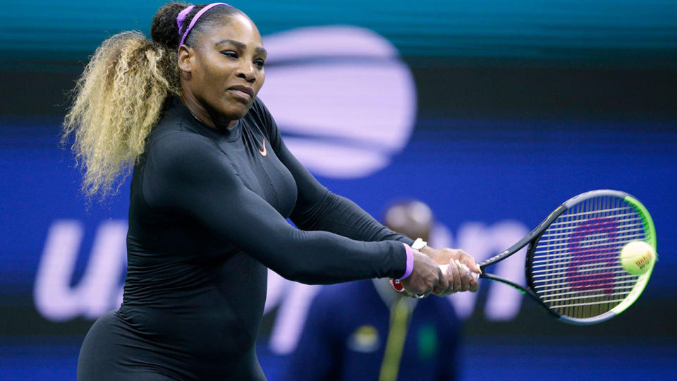 Serena Williams, pictured here in action against Maria Sharapova at the US Open.