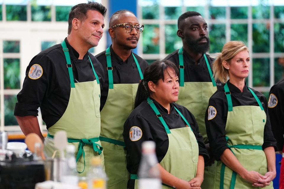 Bravo's 'Top Chef All-Stars' premiered on March 19, 2020. Contestants included (pictured: l-r) Angelo Sosa, Gregory Gourdet, Lee Anne Wong, Eric Adjepong and Jennifer Carroll.