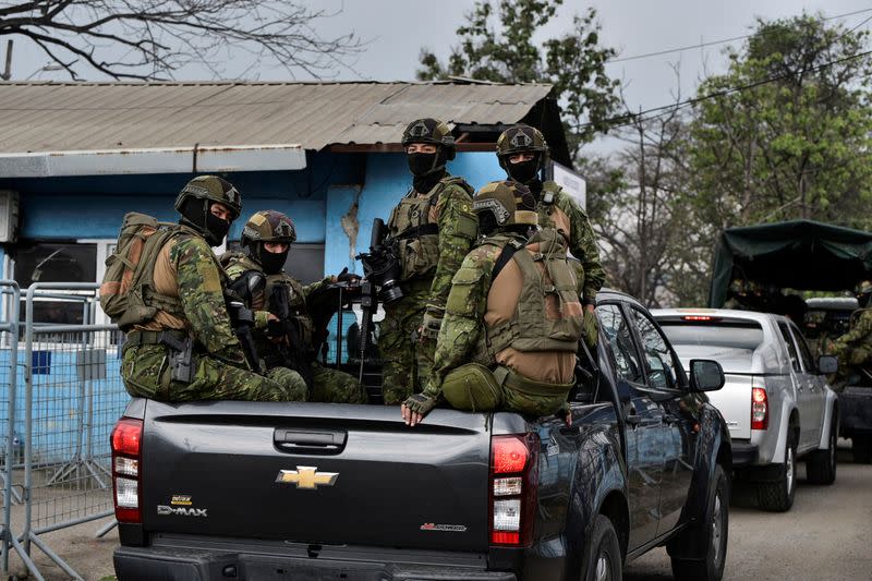 Ecuador security forces hold an inspection at Zonal 8 prison, in Guayaquil