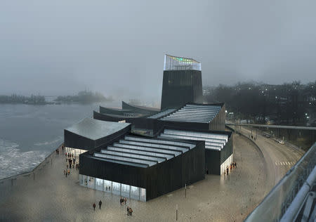 An undated artist's rendering shows a design of a planned new Guggenheim museum in Helsinki, Finland. Moreau Kusunoki/ArteFactoryLab/Guggenheim Foundation/Handout via REUTERS