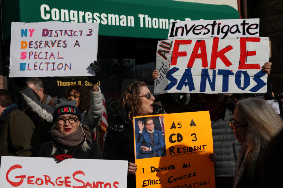 <div class="inline-image__title">USA-CONGRESS/</div> <div class="inline-image__caption"><p>People demonstrate against Rep. George Santos in the Queens borough of New York City.</p></div> <div class="inline-image__credit">Shannon Stapleton/Reuters</div>