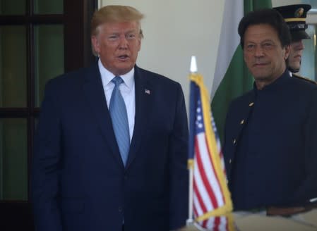 U.S. President Trump welcomes Pakistan’s Prime Minister Khan at the White House in Washington