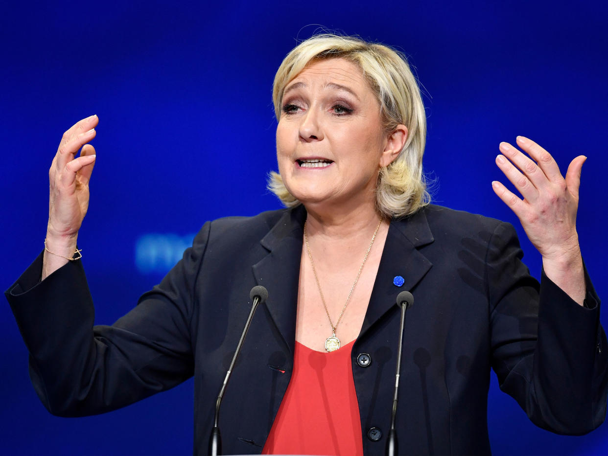 Marine Le Pen's support was meant to surge in Sunday's vote, but she came second against the centrist Emmanuel Macron: Getty