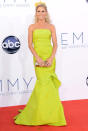 Julie Bowen arrives at the 64th Primetime Emmy Awards at the Nokia Theatre in Los Angeles on September 23, 2012.