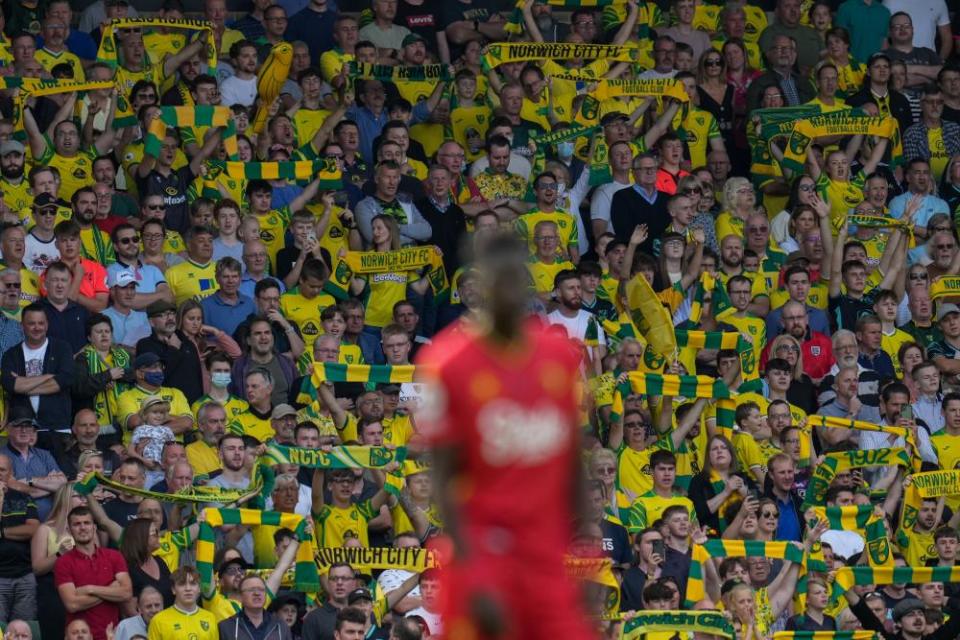 Norwich fans before last month’s home defeat by Watford.