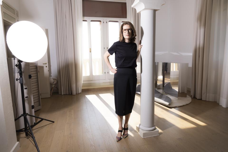 Joanna Hogg poses for portrait photographs for the film 'The Eternal Daughter' during the 79th edition of the Venice Film Festival in Venice, Italy, Tuesday, Sept. 6, 2022. (Photo by Joel C Ryan/Invision/AP)