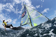 <p>Dylan Fletcher and Stuart Bithell of Team Great Britain head out onto the water to compete in the Men's Skiff 49er class on day six of the Tokyo 2020 Olympic Games at Enoshima Yacht Harbour on July 29, 2021 in Fujisawa, Kanagawa, Japan. (Photo by Clive Mason/Getty Images)</p> 