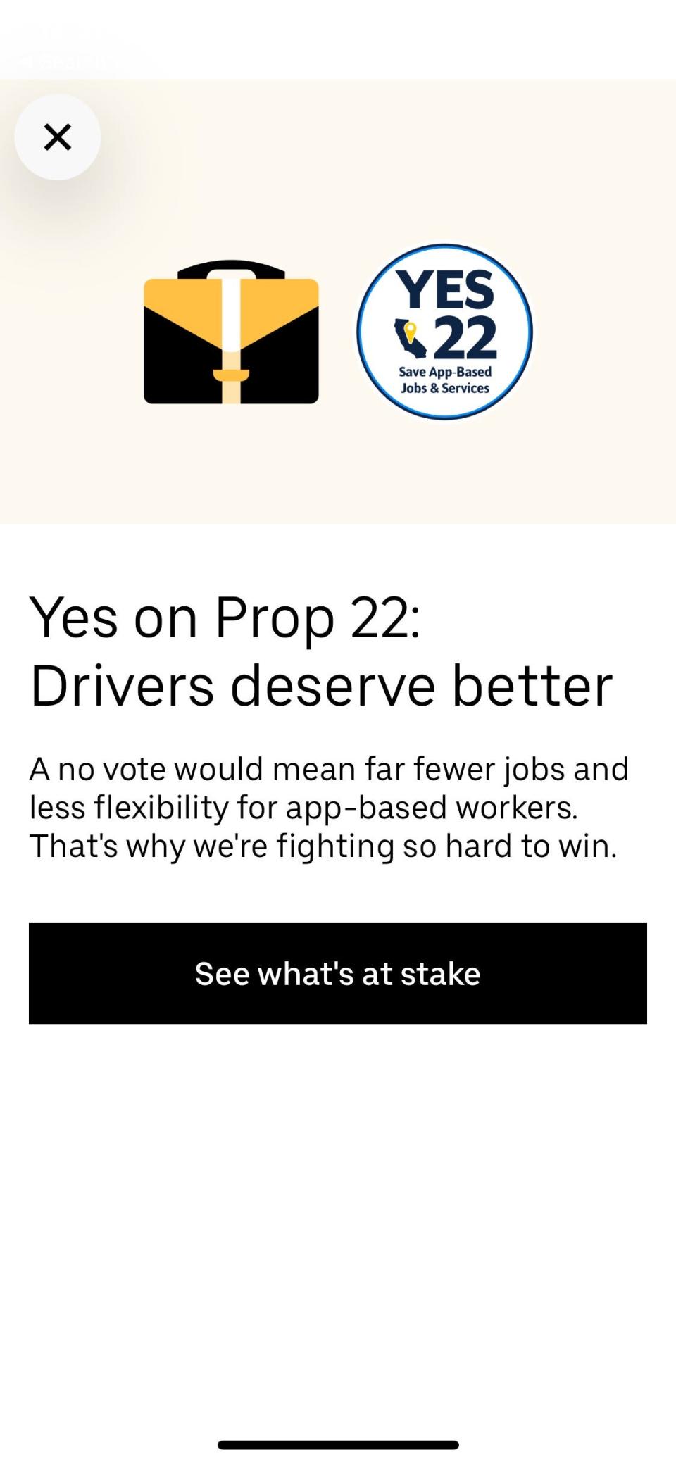 An example of in-app messages sent by Uber in recent weeks