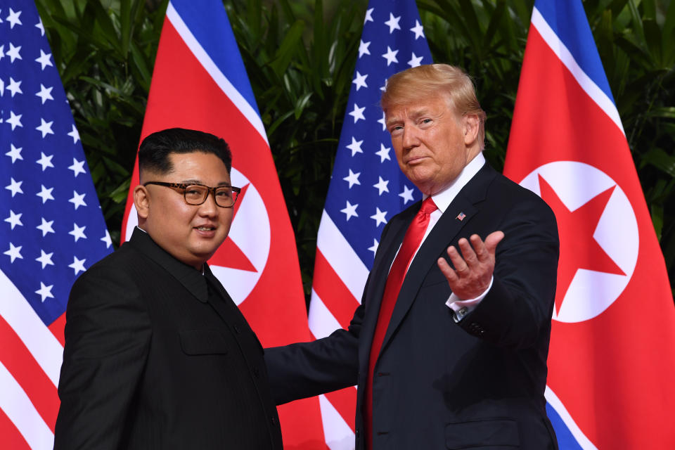 People have hilariously compared Trump and Kim’s historic meeting to an episode of The Bachelorette. Photo: Getty Images