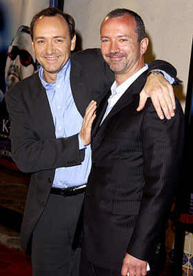 Kevin Spacey gets fresh with Iain Softley at the Westwood premiere of K-Pax