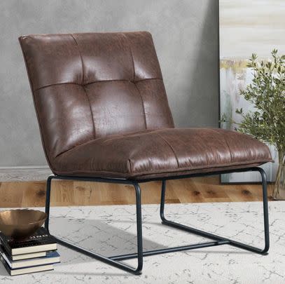 A chic faux leather chair