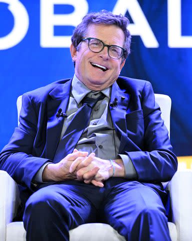 <p>Noam Galai/Getty</p> Michael J. Fox at the Clinton Global Initiative September 2023 Meeting in New York City on September 19, 2023.