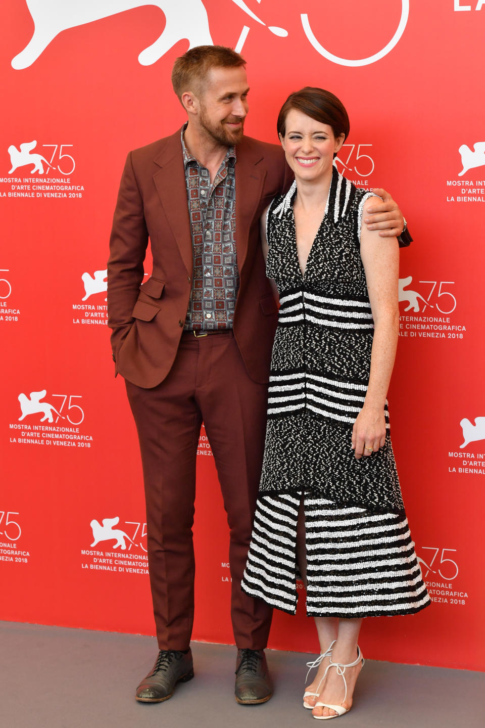 Ryan Reynolds and Claire Foy at a photocall for ‘First Man’ at the 75th Venice Film Festival