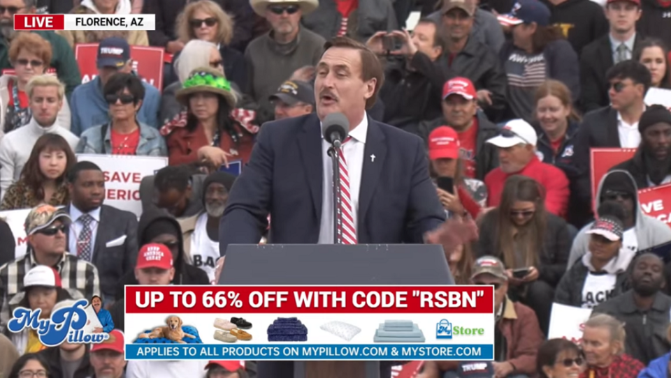 Mike Lindell speaks at former President Donald Trump’s rally in Arizona (YouTube - RSBN)