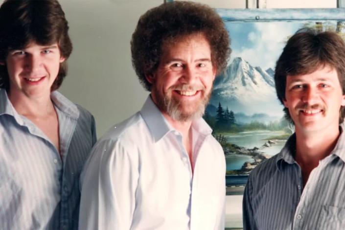 <div class="inline-image__caption"><p>(L TO R) Steve Ross, Bob Ross and Dana Jester in Netflix’s <em>Bob Ross: Happy Accidents, Betrayal & Greed</em></p></div> <div class="inline-image__credit">Netflix</div>