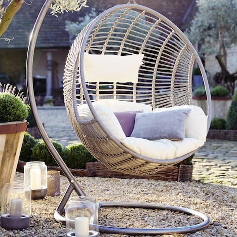 Indoor outdoor hanging chair £375, Cox & Cox (coxandcox.co.uk)