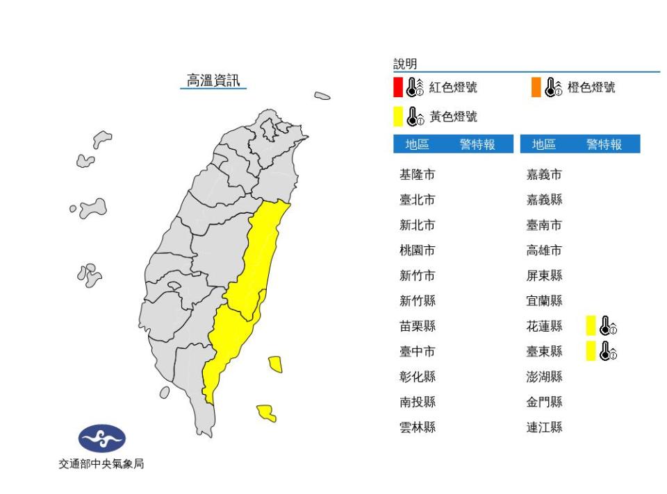 快新聞／苗栗以南防劇烈天氣！「3縣市大雨特報」　花東高溫破36度