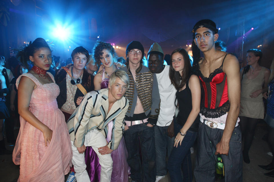 The cast of "Skins" at a party