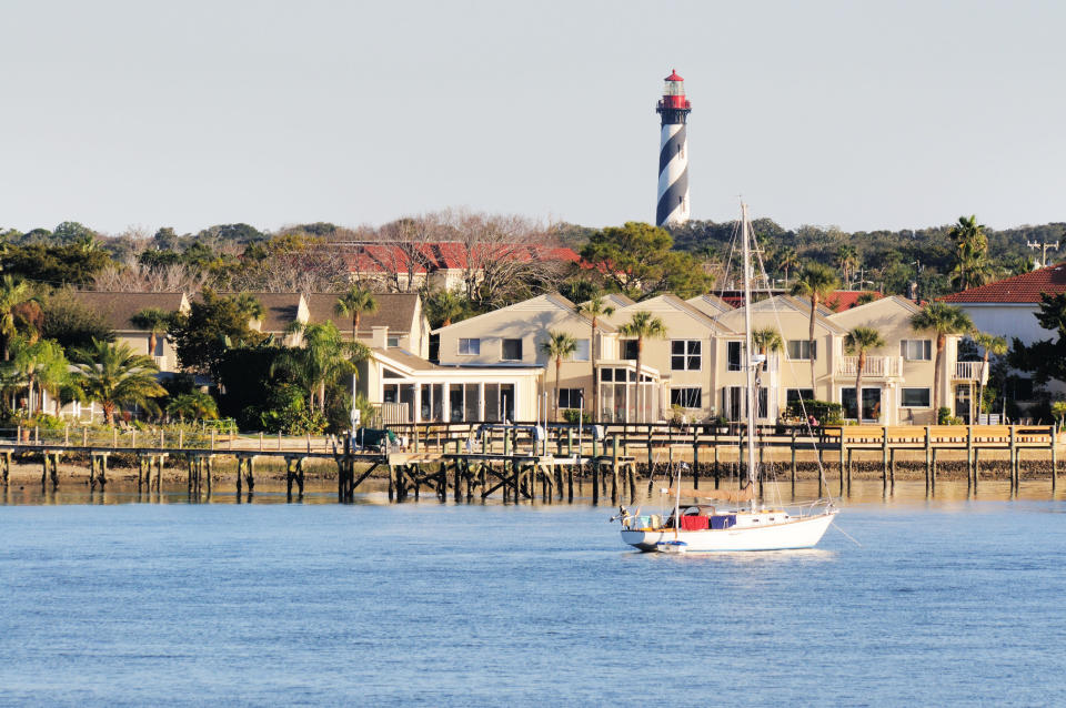 View of Saint Augustine lighthouse on Anastasia Island.