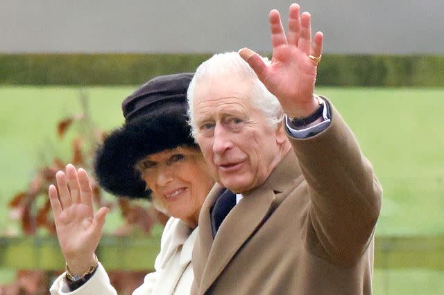 <p>Max Mumby/Indigo/Getty</p> King Charles and Queen Camilla at Sandringham, Norfolk in February