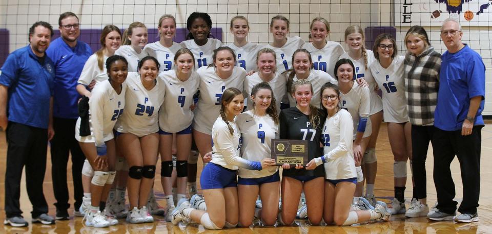 The Paris volleyball team won the 3A West District tournament held at the Bearcat Gym in Booneville. Paris hosts the Class 3A State tournament starting next week.