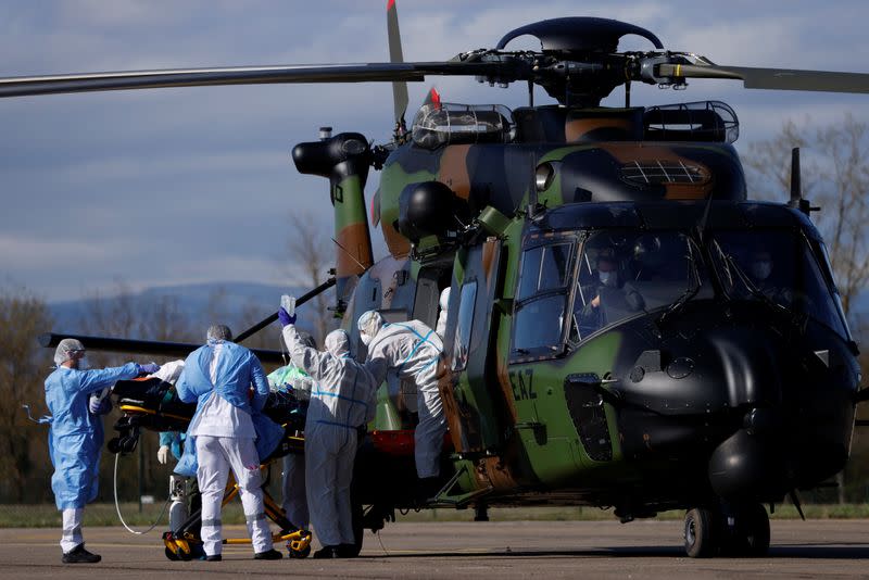 Transfer operation of people infected with coronavirus disease (COVID-19) in Strasbourg