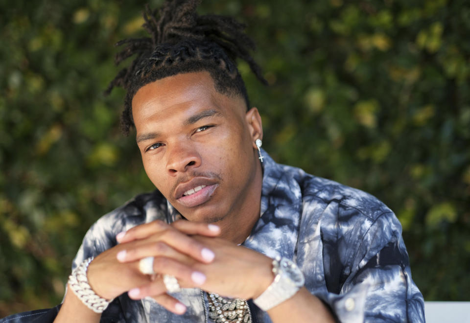 Rapper Lil Baby poses for a portrait on Wednesday, Oct. 5, 2022, in Los Angeles to promote his third studio album “It’s Only Me." (AP Photo/Chris Pizzello)