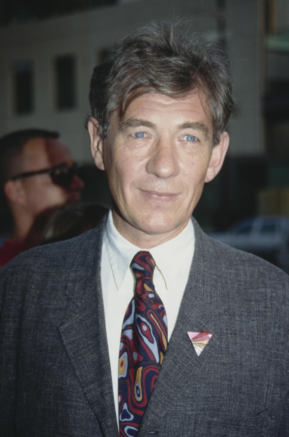 British actor Sir Ian McKellen attends the screening of HBO's 'And the Band Played On,' held at the Academy Theater in Beverly Hills, California, 31st August 1993