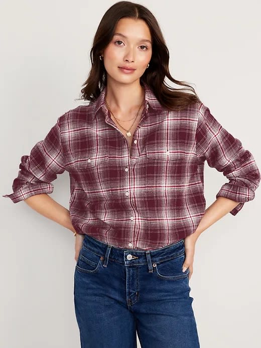 Old Navy Loose Flannel Shirt for Women
