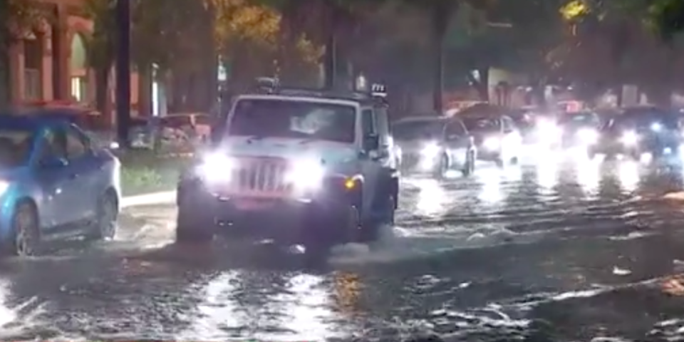 Several Sydney streets were left flooded from the downpour. Source: Sunrise