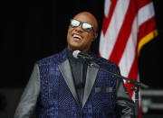<p>Singer Stevie Wonder performs at the dedication ceremony for the Smithsonian Museum of African American History and Culture on the National Mall in Washington, Saturday, Sept. 24, 2016. (AP Photo/Pablo Martinez Monsivais)</p>