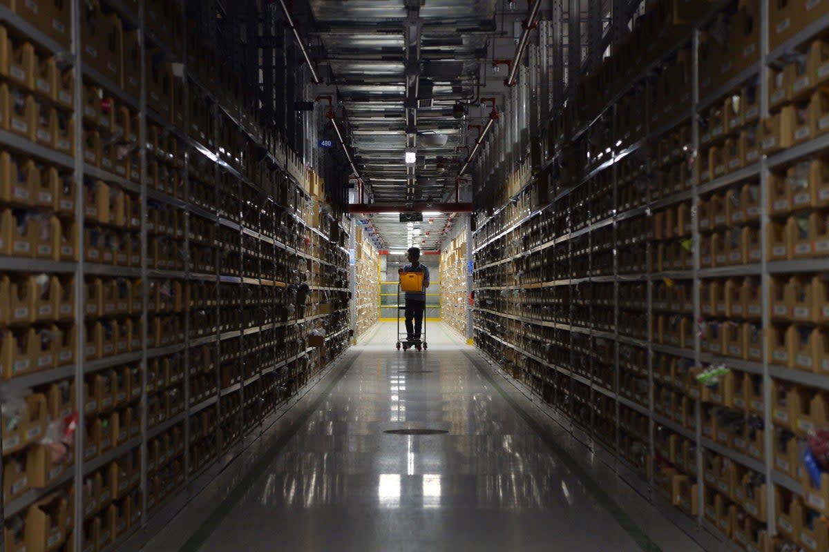 An Amazon fulfilment centre on the outskirts of Bengaluru, India  (AFP via Getty)
