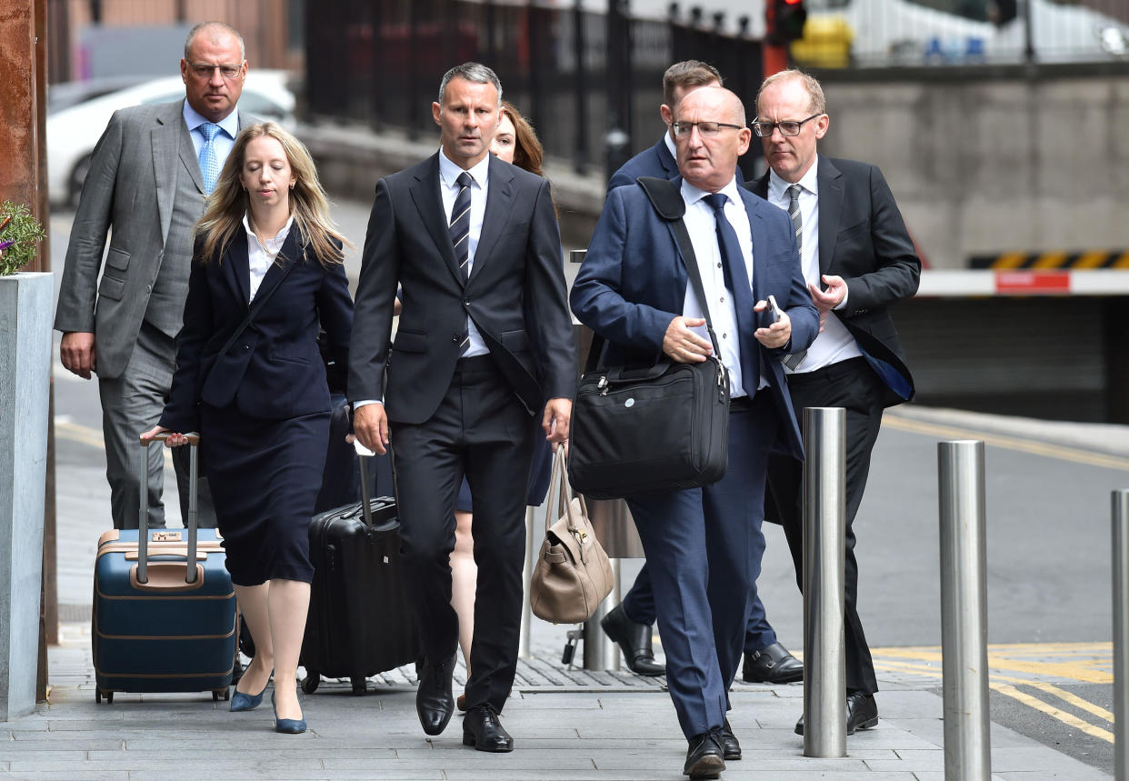 Former Manchester United footballer Ryan Giggs arrives at Manchester Crown Court where he is accused of controlling and coercive behaviour against ex-girlfriend Kate Greville between August 2017 and November 2020. Picture date: Tuesday August 16, 2022.