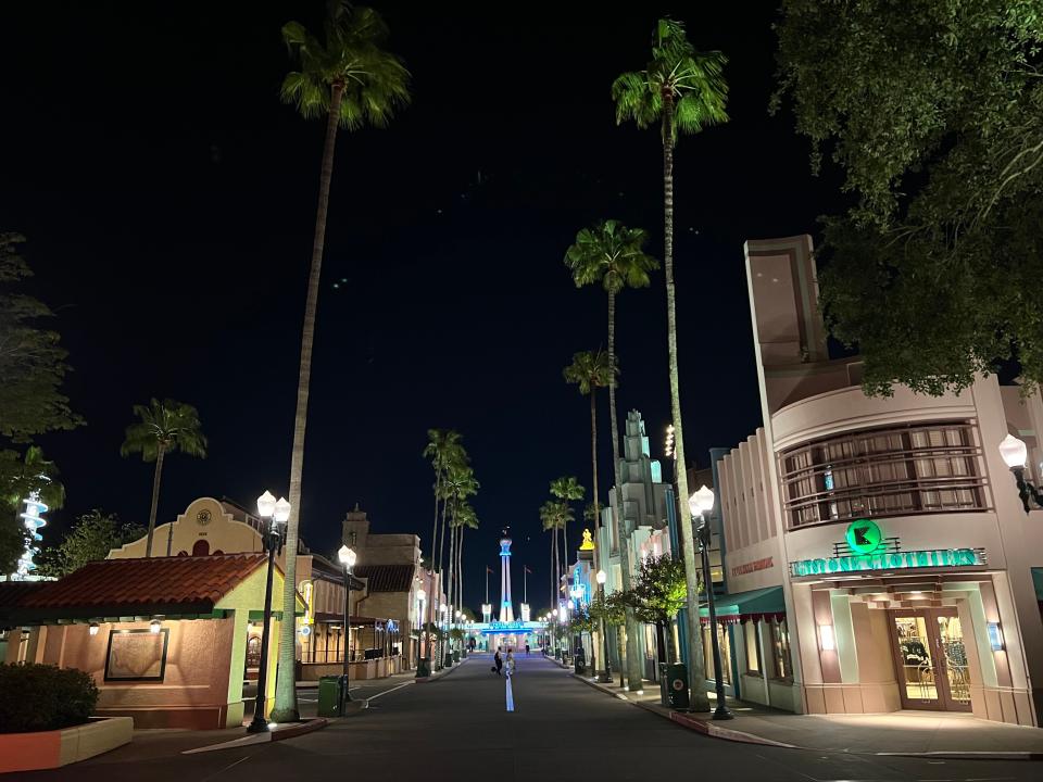 The shops along Hollywood Boulevard stay open a little later for guests looking for souvenirs on the way out.