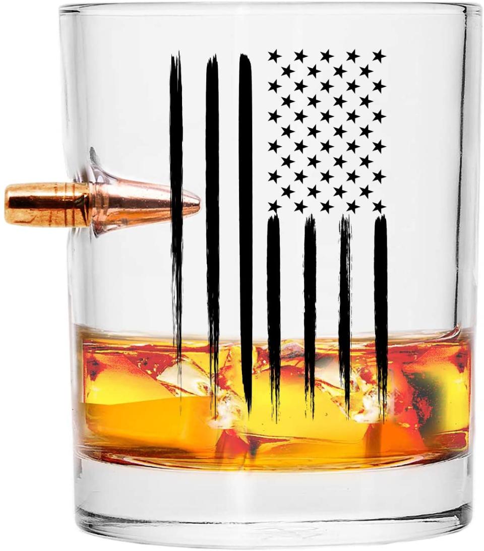 best whiskey glasses real projectile american flag