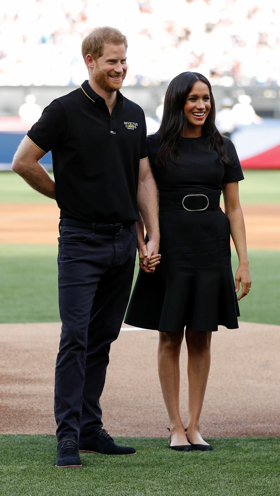 The Duke and Duchess of Sussex attend the Boston Red Sox vs New York Yankees baseball game at the London Stadium in support of the Invictus Games Foundation.