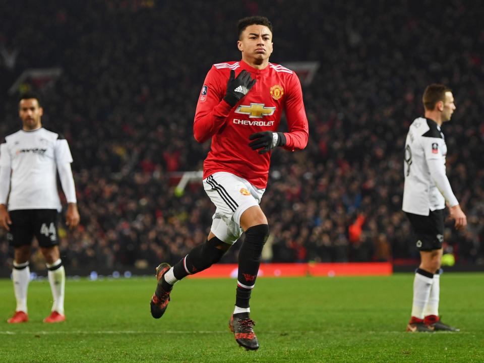 Jesse Lingard scored as Manchester United beat Derby in the third round: Getty Images