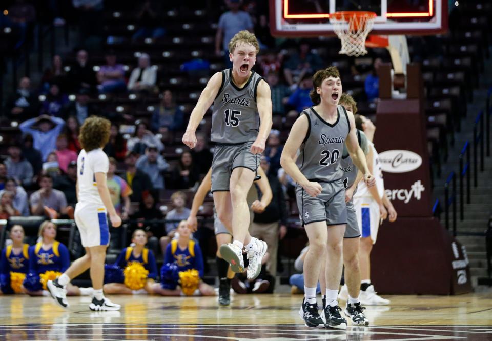 The Sparta Trojans took on the Bolivar Liberators in a Blue Division semifinal game of the Blue & Gold Tournament at Great Southern Bank Arena on Wednesday, Dec. 28, 2022.