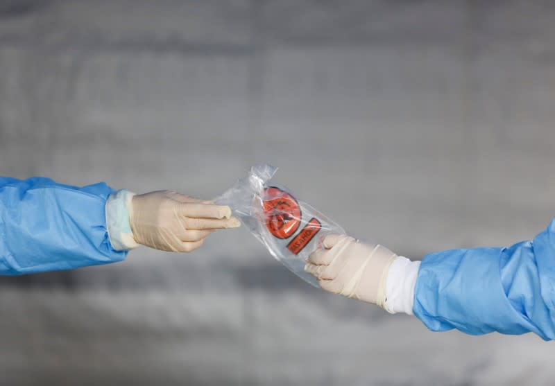 A coronavirus testing site outside International Community Health Services during the coronavirus disease (COVID-19) outbreak in Seattle