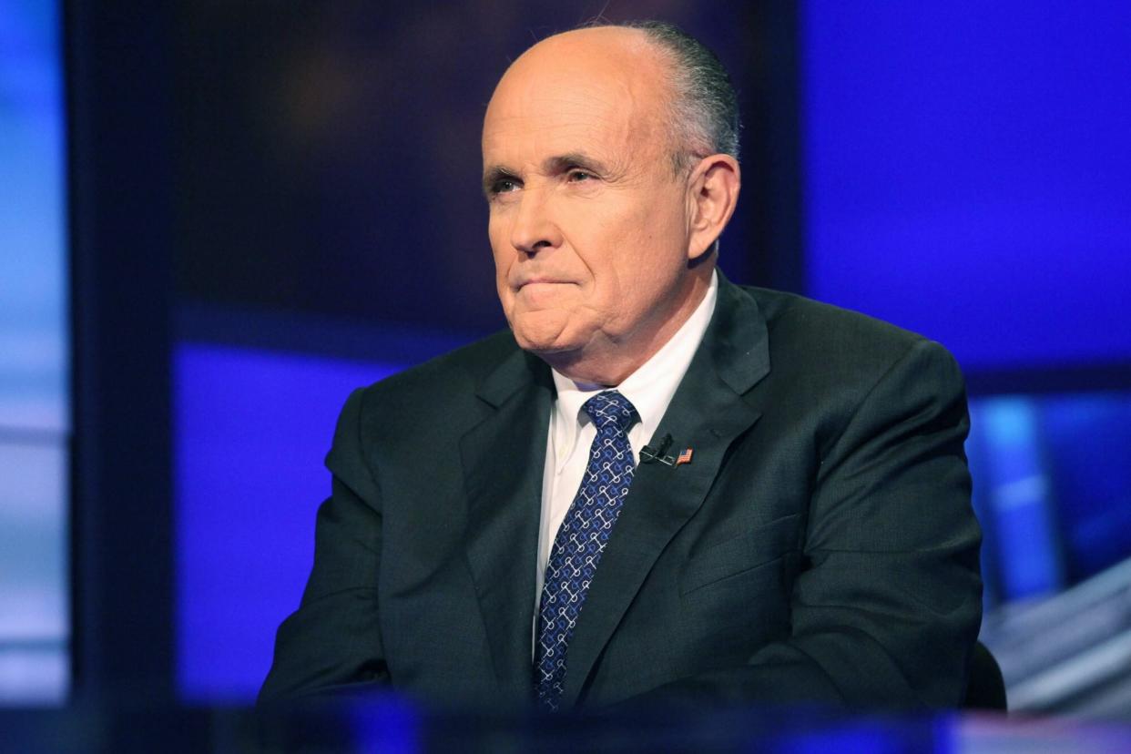 Rudy Giuliani visits "Cavuto" On FOX Business Network at FOX Studios on September 23, 2014 in New York City.