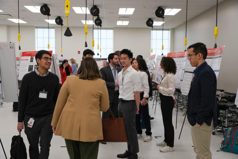 Students and researchers for research presentations Friday at the inaugural Amarillo Research Symposium at the Texas Tech School of Veterinary Medicine in Amarillo.