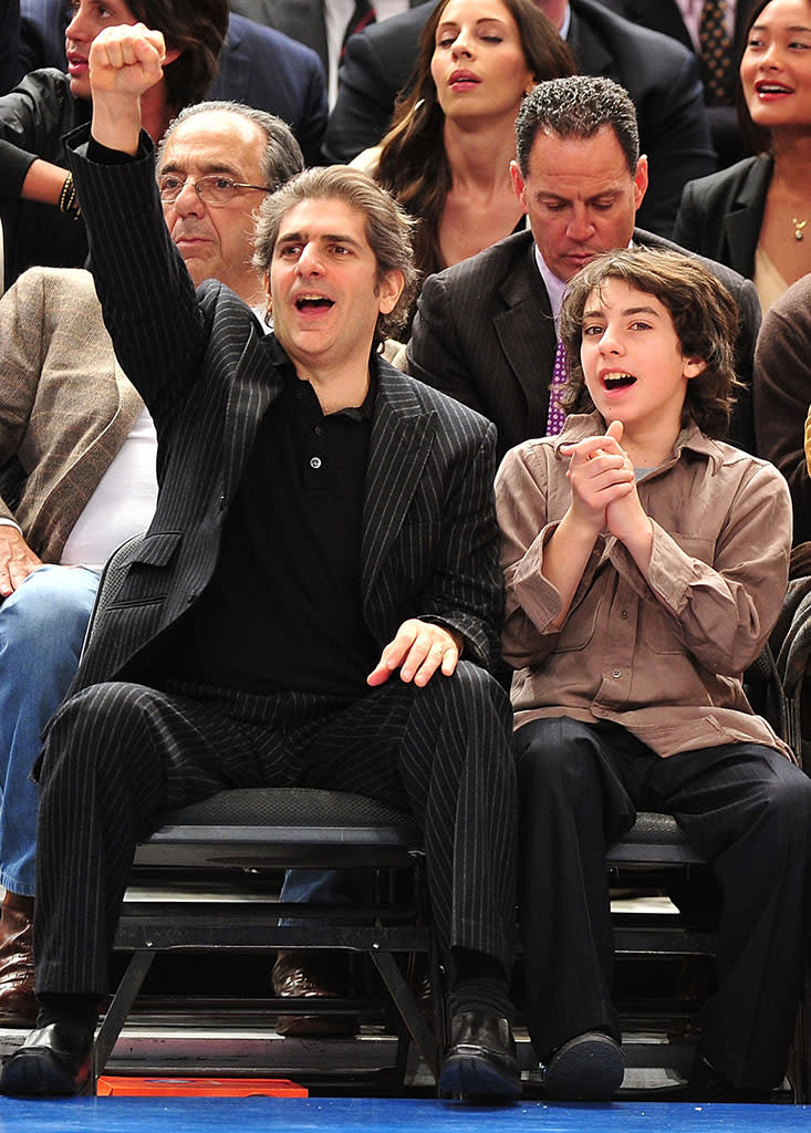 Michael and TK at a Knicks game in 2011. (Photo: James Devaney/WireImage)