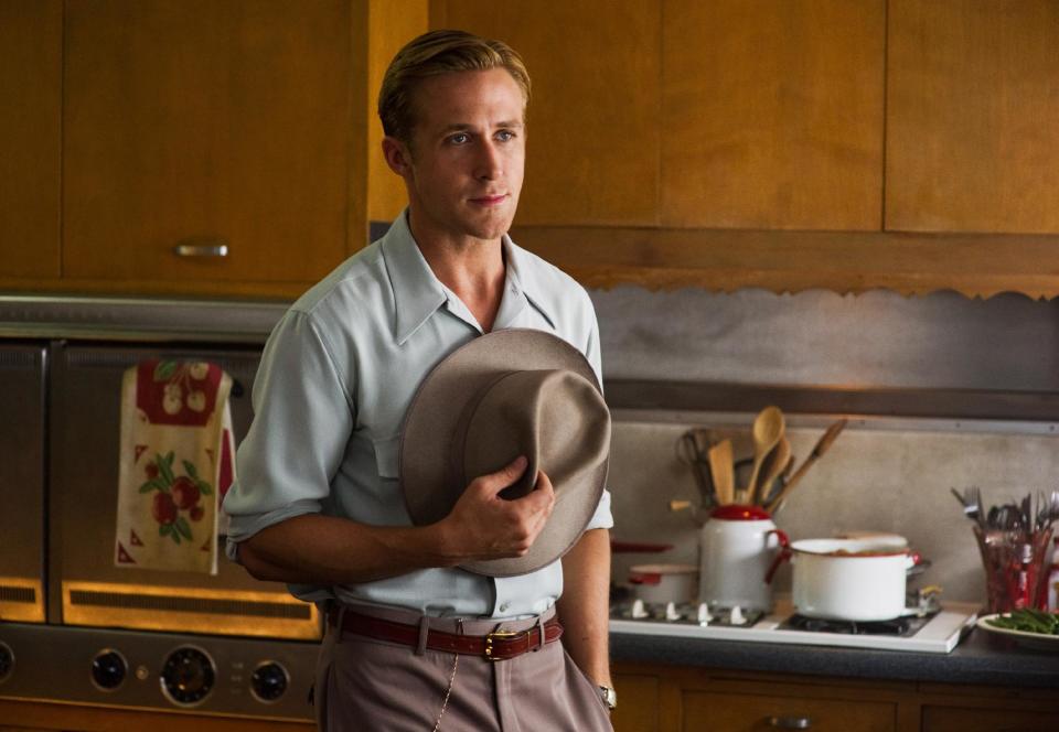 This film image released by Warner Bros. Pictures shows Ryan Gosling, as Sgt. Jerry Wooters in “Gangster Squad." (AP Photo/Warner Bros. Pictures, Wilson Webb)